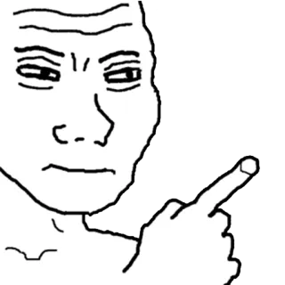 👆 f8399228 Meme, Indicare, Wojak, Meme di internet, Faccia telegram sticker