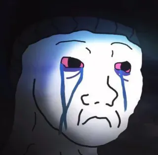 😭 3bd64bae meme, verdrietig, huilen, Wojak telegram sticker