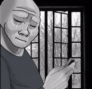 😭 447ad9eb Wojak Meme, Verdrietig, Huilend, Wojak, Internetmeme, Eenzaam telegram sticker