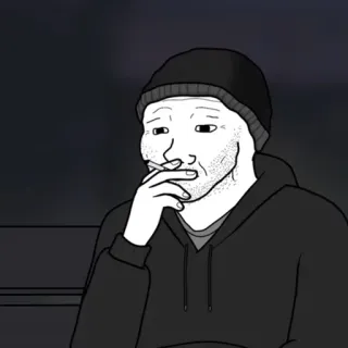 🚬 543be219 roken, man, portret, verdrietig, muts telegram sticker