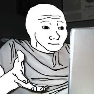 😕 55912531 Wojak, Meme, Verward, Expressie, Internet, Man telegram sticker