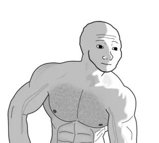 👤 81916c23 Meme, Wojak, Sportschool, Gespierd, Bodybuilding telegram sticker