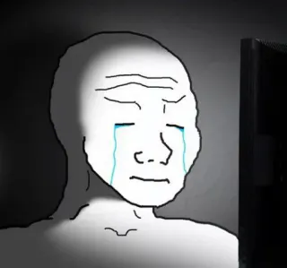 😭 af6b64ca Meme, Huilend, Verdrietig, Wojak, Internet, Emotie telegram sticker