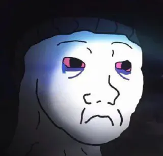 🙁 ce9beb14 Wojak wojak, meme, verdrietig, depressief telegram sticker