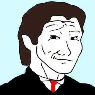 😃 e9e72fca Meme, Zelfgenoegzaam, Personage, Portret, Wojak, Internetmeme telegram sticker