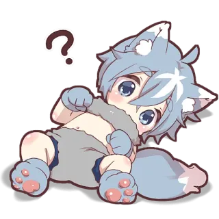 🤔 281de64b Anime, Serigala, Tanda tanya, Lucu, Furry, Kartun whatsapp sticker