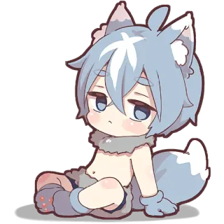 😒 456baafd Chibi, Anime, Furry, Kemonomimi, Serigala, Lucu whatsapp sticker