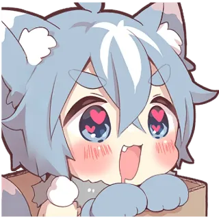 😍 6bc03851 Anime, Kartun, Lucu, Kawaii, Cinta, Mata hati, Karakter whatsapp sticker