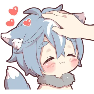 🥰 7af36bd8 Anime, Lucu, Serigala, Peliharaan, Cinta, Kawaii, Telinga whatsapp sticker