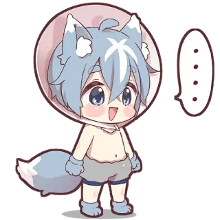 😆 80e9fd5b Anime, Kawaii, Lucu, Serigala, Manga, Chibi whatsapp sticker