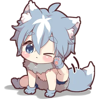 😉 9286d65c Chibi, Anime, Lucu, Serigala, Furry, Kartun, Karakter, Kawaii whatsapp sticker