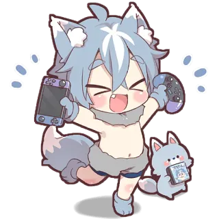 😆 c3b2cc1b Anime, Manga, Serigala, Gaming, Lucu, Kawaii whatsapp sticker