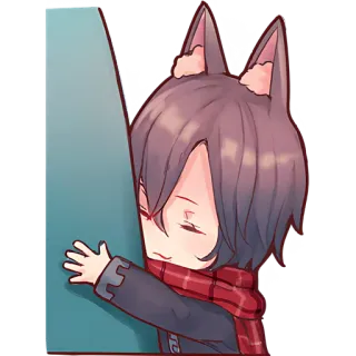 ☺️ a922b9cf 애니메이션, 고양이, 카와이, 귀여운, 포옹, 만화, 디지털 아트 telegram sticker