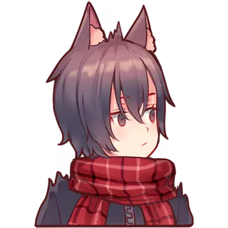 😏 b79b89b8 애니메이션, 늑대, 머플러, 귀여운, 캐릭터, 퍼리 telegram sticker