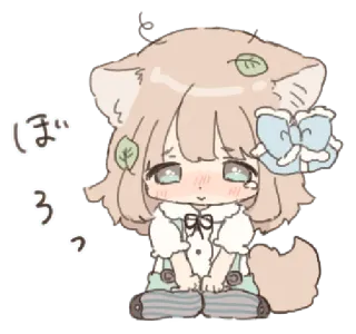 ❄️ 84e22d2f ぼろっ Anime, Kawaii, Süß, Chibi, Katzenmädchen, Manga whatsapp sticker