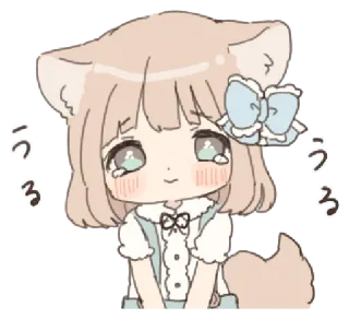 ❄️ ce1cd097 うるうる Anime, Kawaii, Weinend, Traurig, Süß, Mädchen, Tränen, Katzenmädchen whatsapp sticker