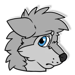 🙁 05ad761f serigala, furry, antro, binatang, kartun, stiker, kepala, mamalia whatsapp sticker