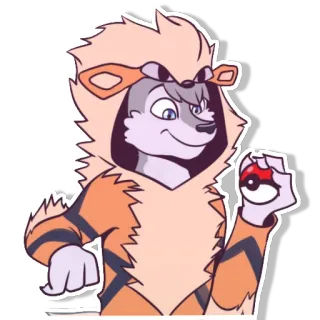🔥 14ae92ff pokemon, arcanine, furry, anthro, kartun, stiker whatsapp sticker