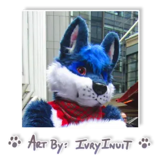 🐺 1d9c51cb Art By: IvryInuit Furry, Anthro, Serigala, Binatang, Kostum, Anjing whatsapp sticker