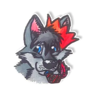 👑 53c6fd11 serigala, binatang, stiker, kartun whatsapp sticker