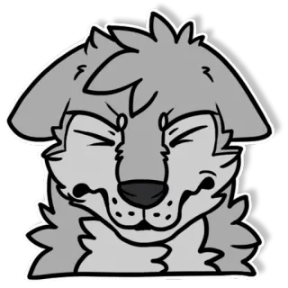 😖 69055ae8 serigala, furry, binatang, kartun, stiker, skala abu-abu whatsapp sticker