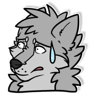 😰 882e6a01 Furry, Serigala, Ekspresi, Kartun, Stiker, Cemas, Gugup whatsapp sticker