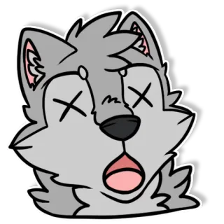 😵 9f617041 serigala, hewan, kartun, stiker, furry, mati whatsapp sticker