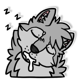 😴 a616a59b zzz serigala, tidur, kartun, hewan, tidur siang, zzz whatsapp sticker