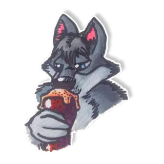 🍺 d8b99f2d serigala, hewan, kartun, furry, karakter, antropomorfik, seni digital whatsapp sticker