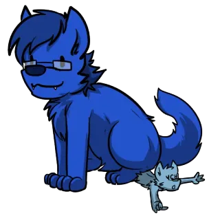 😫 577a7641 dessin animé, bleu, chien, animal, lunettes telegram sticker