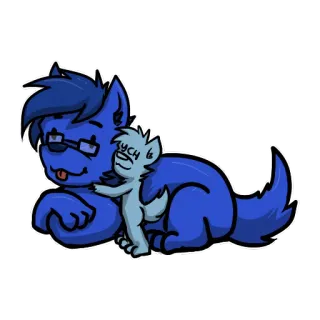 🤗 a51f222c YCH Furry, Anthro, Câlin, Cartoon, Personnage telegram sticker