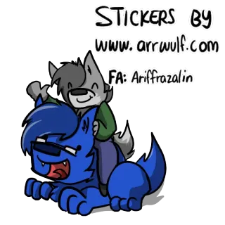 ❤ b9154ebd STICKERS BY www.arrwulf.com FA: Arifrazalin autocollant, animal, dessin animé, loup, mignon telegram sticker
