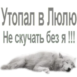 😴 6714e936 УТОПАЛ В ЛЮЛЮ  Не скучать без я !!!! 늑대, 자는, 슬픈, 작별 telegram sticker