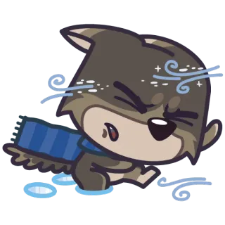 😣 3cf0ec84 мультфильм, животное, собака, ветрено, холодно, погода, наклейка whatsapp sticker