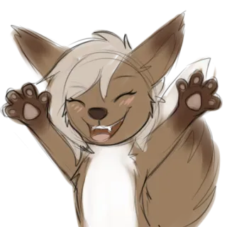 😍 3370d044 兽人, 动物, 可爱, 快乐, 卡通, 数字艺术, 草图 telegram sticker