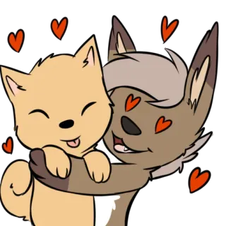 😍 6dbd0b61 卡通, 动物, 爱, 拥抱, 友谊, 可爱 telegram sticker