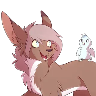 ❤ ae61680e 猫, 鸟, 卡通, 动物, 友谊, 贴纸 telegram sticker