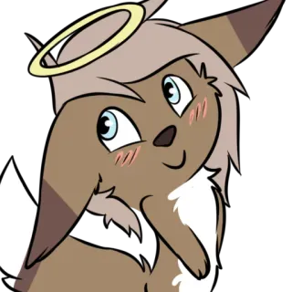 😊 bcf70f73 狗, 可爱, 天使, 光环, 卡通 telegram sticker