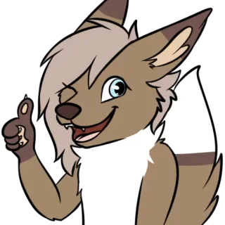 👍 c728ef03 兽人, 拟人, 动物, 卡通, 友善, 点赞, 眨眼 telegram sticker