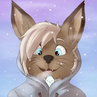 😄 dbf08830 兽人, 拟人, 动物, 卡通, 可爱, 冬天, 雪, 绘画 telegram sticker