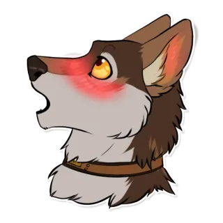 ☺️ 268119ca loup, animal, chien, dessin animé, tête, canin, poilu telegram sticker