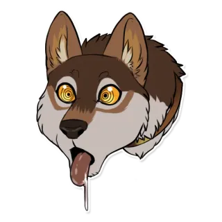 😱 670ed295 loup, animal, autocollant, chien, dessin animé, mignon telegram sticker
