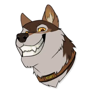 😁 cda2a098 Dillon chien, dessin animé, animal, animal de compagnie, animal domestique, collier telegram sticker