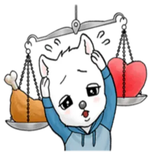 🍗 2f53d9c0 鶏, ハート, バランス, かわいい, 猫, 天秤, 食べ物, 愛 telegram sticker