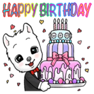 🎂 503fafb4 HAPPY BIRTHDAY 誕生日, お祝い, パーティー, 猫, ケーキ, おめでとう telegram sticker