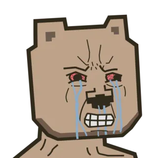 🥺 253f6c2c urso, chorando, triste, emoji, angustiado, animal, desenho animado telegram sticker