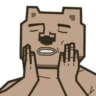 😌 a6bd87a9 urso, expressão, animal, desenho animado, adesivo, emoção telegram sticker