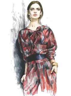 😁 7a538847 moda, mulher, ilustração, estilo, roupa, retrato telegram sticker