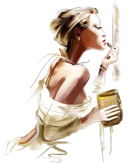 😃 8269219b mulher, maquiagem, batom, beleza, cosméticos, retrato telegram sticker