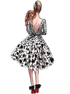 😃 9631731a mulher, cão, vestido, moda, animal, animal de estimação telegram sticker